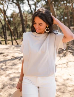 Shop T-shirt Belen - beigeEasy Clothes Femme Tops & T-shirts