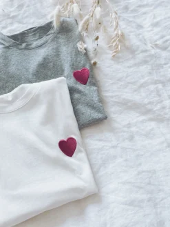 Store T-shirt Livy - à cœur grisEasy Clothes Femme Tops & T-shirts