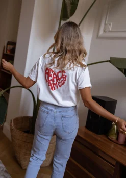 Cheap T-shirt Peace - blancEasy Clothes Femme Tops & T-shirts