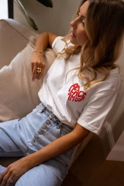 Cheap T-shirt Peace - blancEasy Clothes Femme Tops & T-shirts