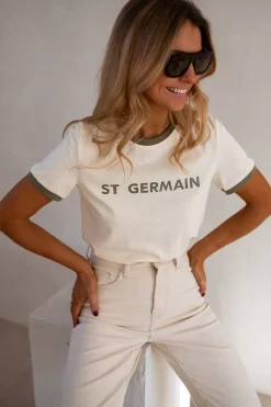 New T-shirt Saint Germain - Beige & KakiEasy Clothes Femme Tops & T-shirts